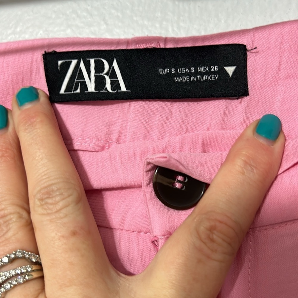 Zara Blush Pink High-Waisted Trousers - Picture 3 of 4